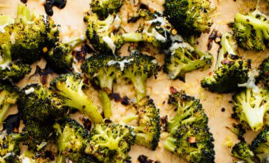 Parmesan Roasted Broccoli with Balsamic Drizzle